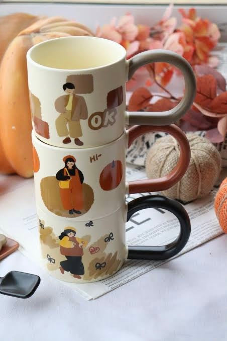 Porcelain mug with spoon