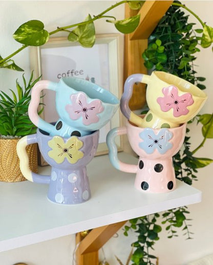 Flower porcelain mug
