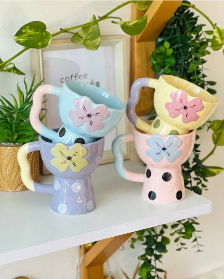 Flower porcelain mug