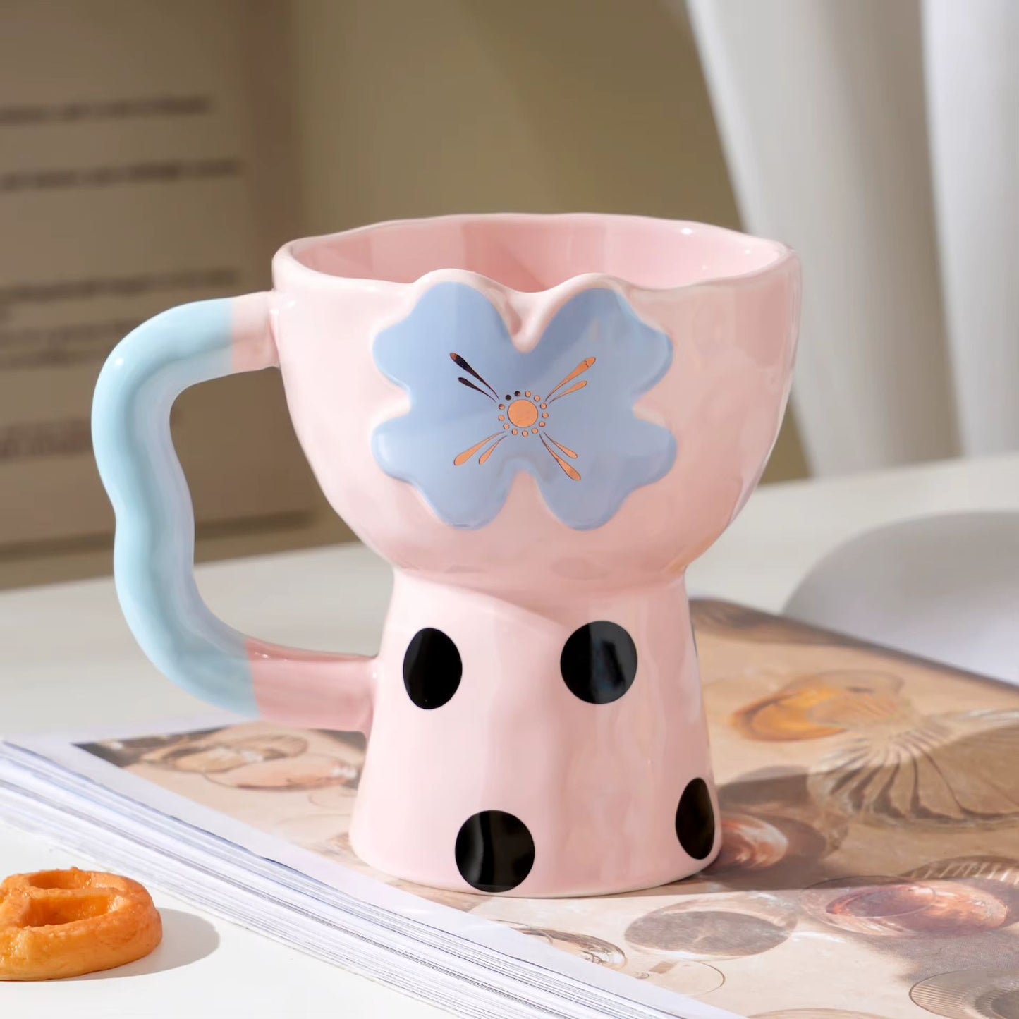 Flower porcelain mug