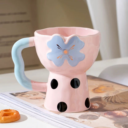Flower porcelain mug